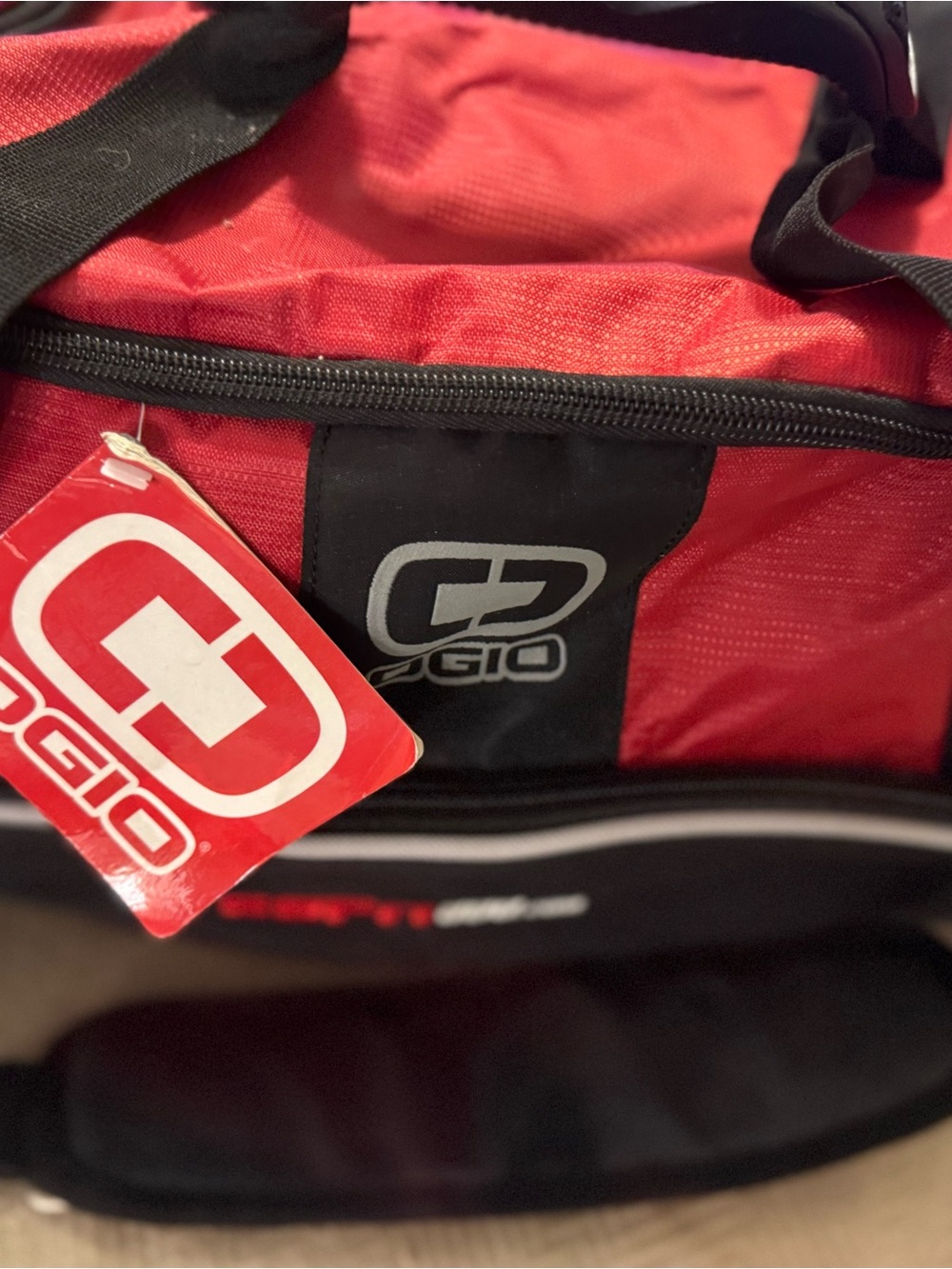 OGIO Red and Black Duffel Bag with Logo